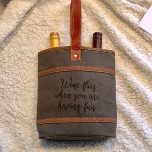 Wine flies canvas handmade bag